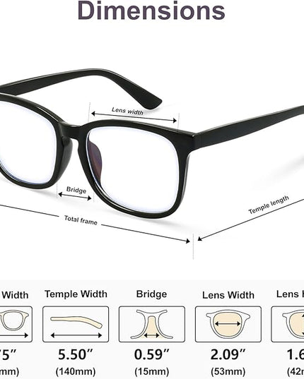 VISOONE Blue Light Blocking Glasses Square with Anti Computer Glare for Gaming Women and Men MONTANA