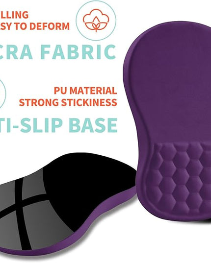 Ergonomic Mouse Pad Wrist Support with Memory Foam Massage Bulge, Carpal Tunnel Pain Relief Mousepad Wrist Rest for Mouse(12x8 inch, Deep Purple)