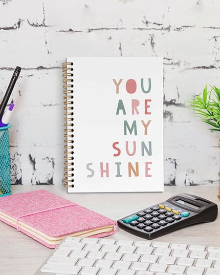 dvhdajed Boho Sunshine Inspirational Spiral Notebook, You Are My Sunshine Journaling Notebooks, Positive Affirmation Spiral Journal for Kids, Motivational Office School Supplies Gifts, 5.5x8.3 In