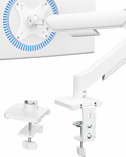 VIVO Single 17 to 32 inch Monitor Height Adjustable Counterbalance Mechanical Arm Desk Stand, Classic, Universal VESA Mount, White, STAND-V001OW