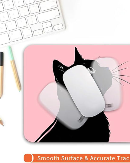 Square Mouse Pad Cat,Personalized Premium-Textured Custom Mouse Mat Design,Washable Mousepad Lycra Cloth,Non-Slip Rubber Base Computer Mouse Pads for Wireless Mouse