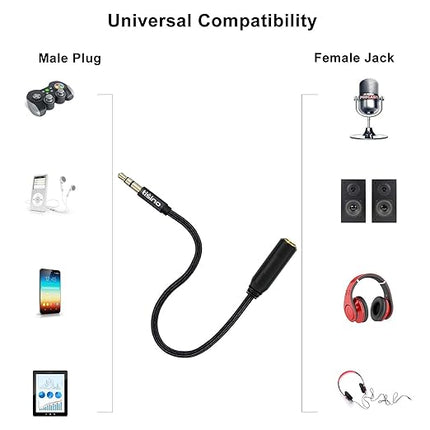 Tisino 1/4 to 3.5mm Adapter, 1/4" Female to 1/8" Male Stereo Audio Adapter for Headphone, Amplifiers, Guitar, Amp etc. - 1ft/30cm