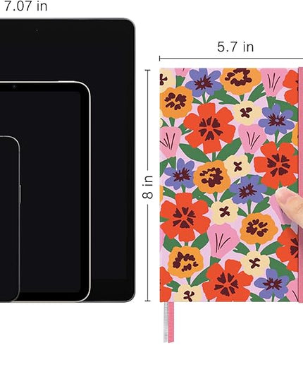 &And Per Se Lined Journal Notebook, 160 Pages, A5 5.7 x 8 inches College Ruled Thick Paper Notebook Journals for Writing, Hardcover Notebooks for Women Men Office School (Elegant Florals)