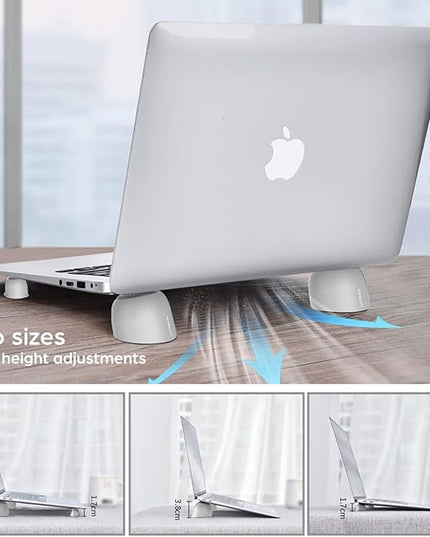 Laptop Risers for Desk, Mini Laptop Cooling Stand, Magnetic Pads Keyboard Riser, Ergonomic Laptops Feet, Compatible with MacBook Air Pro, with Dell, with HP, More 10-15.6” Laptops