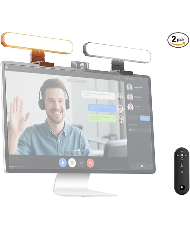 NEEWER Basics 12W Dual Monitor Light Bar with Stands, LED Lamp for Home Office Video Conference Lighting Desk Computer Laptop Webcam Zoom Streaming, Bi Color, Remote/Touch Control Dimmable, L10