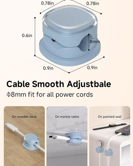 Magnetic Cable Clips, Adjustable Cord Holder Management, Adhesive Wire Keeper Organizer for Home Office Desk Phone PC Car Wall Desktop Nightstand Appliance (9-PCS Blue)