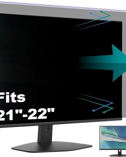 Hanging Computer Privacy Screen Protector Shield Compatible for 21.5/22 Inch Widescreen Desktop Monitor - Anti Glare & Blue Light Filter - Hanging Design for Easy On/Off
