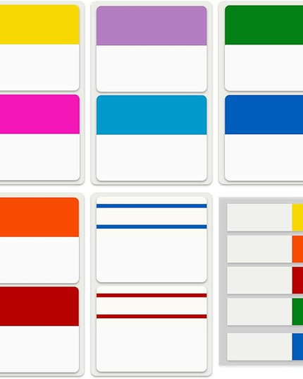 ELII 300 Pcs Tabs 2 Inch Sticky Index Tabs,Colorful Tabs for Notebooks,Writable and Transparent Book Tabs Page Tabs Colored Page Markers, Tabs for Books, Notebook Tabs, Tabs for Annotating Books