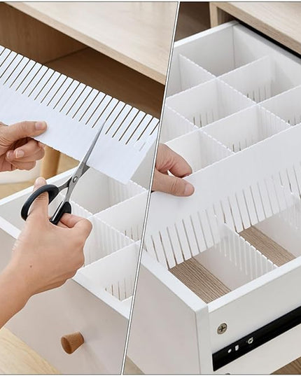 10pcs Home Drawer Dividers Combination Organizers for Socks Underwear Makeup Closet Storage Neat Partition Separators White