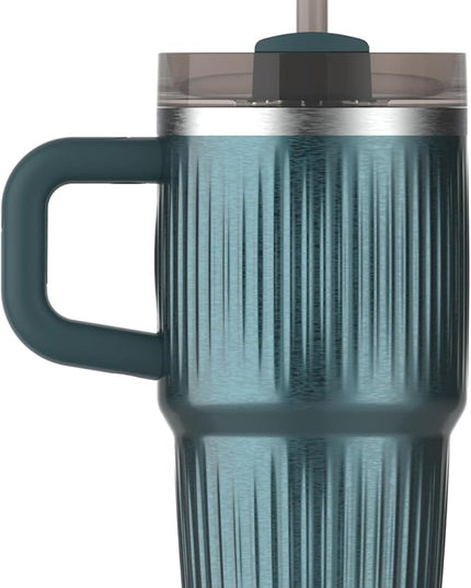 STANLEY Quencher H2.0 Tumbler with Handle and Straw 20 oz | Flowstate 3-Position Lid | Cup Holder Compatible for Travel | Insulated Stainless Steel Cup | BPA-Free | Fluted Marina Shine