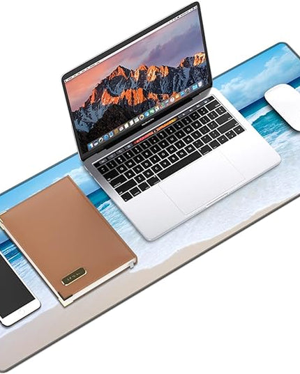 Galdas Gaming Mouse Pad XXL XL Large Long Extended Big Mousepad Non-Slip Rubber Keyboard Mouse Pad with Stitched Edges for Laptop Home Office (31.5x11.8x0.08 Inch) … (Wave 2025)