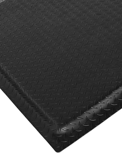 Nisorpa Anti Fatigue Mats Industrial 2' x 7' Ergonomic Standing Mat 15/16" Extra Thick Kitchen Rugs for Standing Heavy Duty Commercial Diamond Plate - Safety Support for Leg & Back Pain, Black