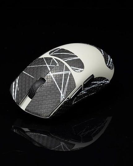 Grip Tape for Lamzu Maya X - Anti-Slip,Enhanced Control, Sweat Resistance,Improves FPS Gaming Grip & Mouse Protection [Pre-Cut] Black White 0.4mm