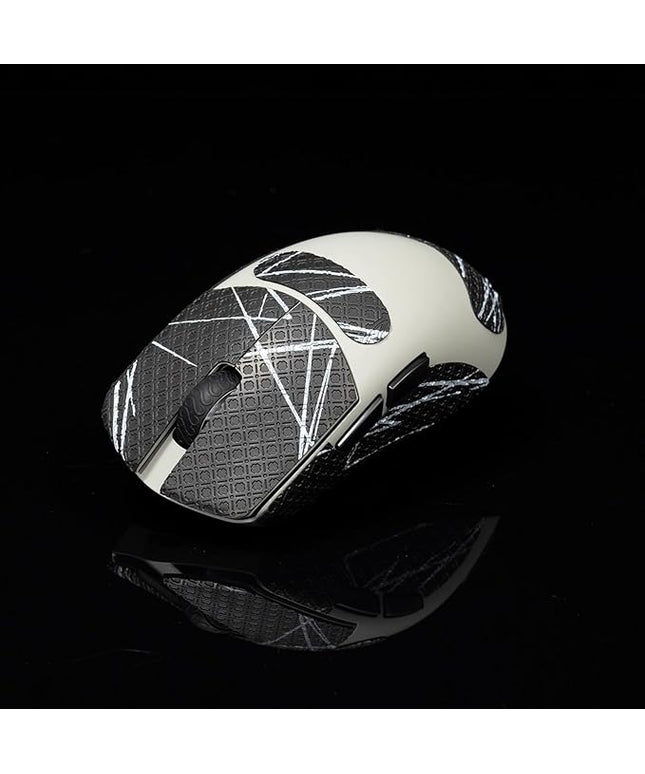 Grip Tape for Lamzu Maya X - Anti-Slip,Enhanced Control, Sweat Resistance,Improves FPS Gaming Grip & Mouse Protection [Pre-Cut] Black White 0.4mm