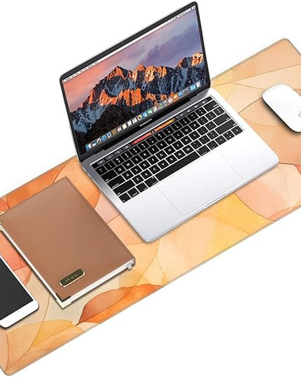 Galdas Gaming Mouse Pad XXL XL Large Long Extended Big Mousepad Non-Slip Rubber Keyboard Mouse Pad with Stitched Edges for Laptop Home Office (31.5x11.8x0.08 Inch) -Fall Leaf