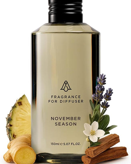 AromaPlan Hotel Scents November Season 5 Fl Oz (148ml), Home Luxury Aroma & Hotel Fragrance Diffuser Oil- Hotel Diffuser Oil for Aromatherapy- USA Made, Bigger Bottle, Bolder Aroma & Longer Lasting
