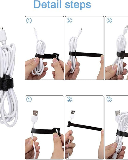 60 PCS 6 Inches Reusable Cable Ties, Adjustable Cord Straps Wire Organizer Cord Wrap and Hook Loop Cable Management