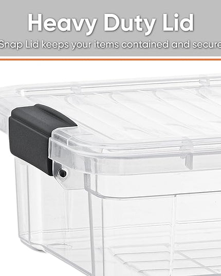 Superio Clear Storage Boxes with Lids, 1.27 Quart Plastic Container Bins for Organizing, Stackable Crates, BPA Free, Non Toxic, Odor Free, Organizers for Home, Office and Dorm, 8 Pack