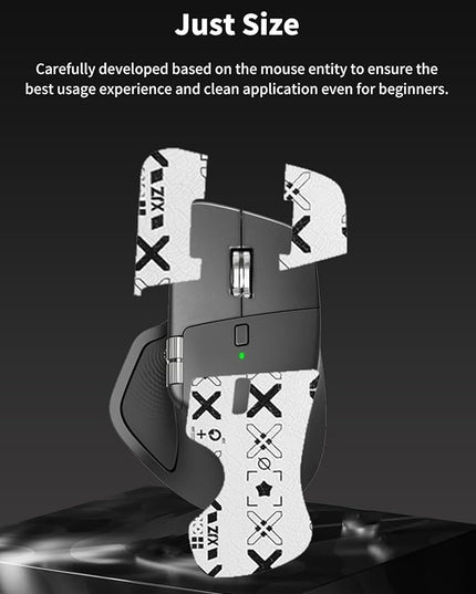 Mouse Grip Tape Full Coverage for Logitech MX Master 4 Wireless Gaming Mouse,Self-Adhesive PreCut Sweat-Resistant Professional Mice Upgrade Kit - White