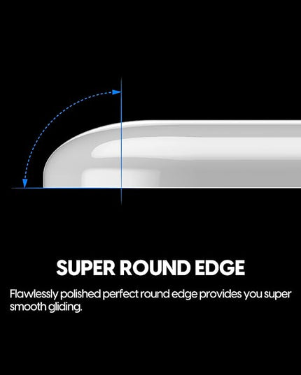 Superglide Glass Mouse Skates - Super Smooth Glide, Polished Round Edge, Super Fast Gaming Mouse Feet with Durable Sole for Logitech G Pro X Superlight1 (Type-S, White)