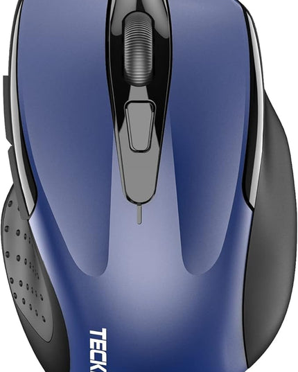 TECKNET Wireless Mouse (2.4G & BT5.0/3.0) Silent 4800 DPI Computer USB A & Bluetooth Mouse 6 Buttons, Wide Compatibility - Blue