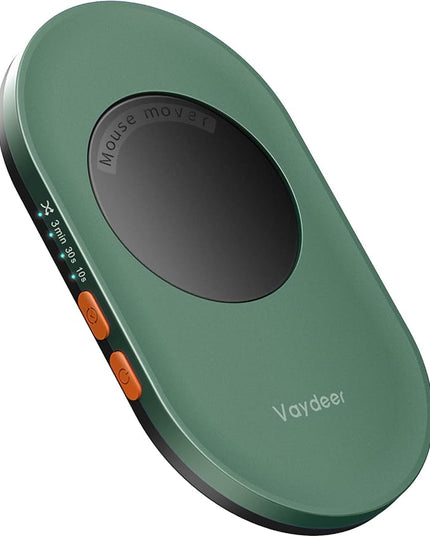 Vaydeer Ultra Slim Mouse Mover, Air 3 Mouse Jiggler with Adjustable Interval Timer, Undetectable & Noiseless, Simulates Realistic Movement, Driver-Free Shaker for Keeping The PC Active (Dark Green)