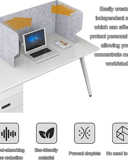 3 Panel Soundproof Desk Partition Divider for Privacy and Concentration Portable Folding Acoustic Shield Reduces Noise and Visual Distractions