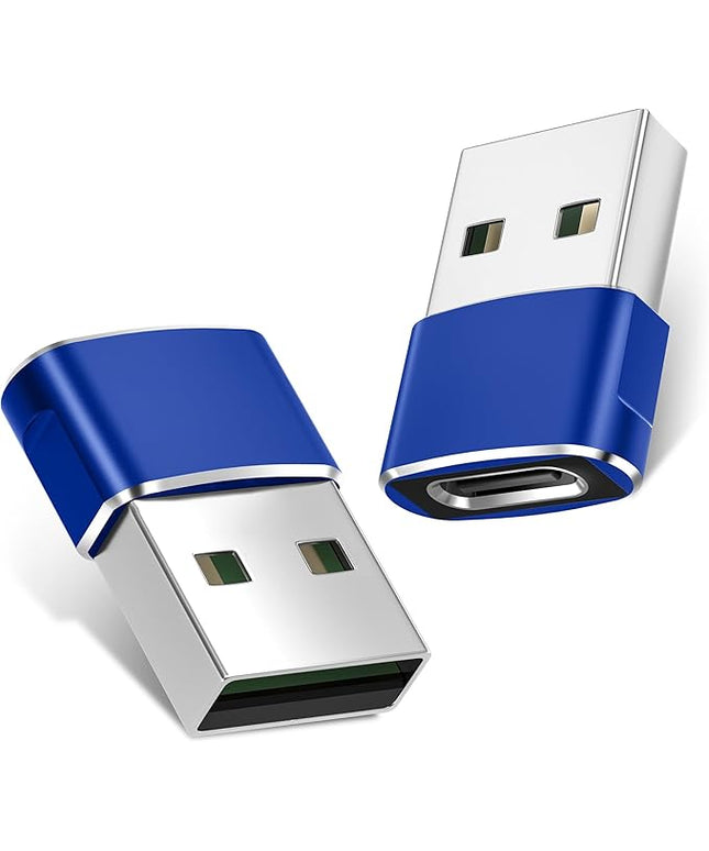 Basesailor USB to USB C Adapter 2 Pack,Type C Female to A Male Charger Converter for Apple Watch Ultra iWatch 7 8 SE,iPhone 15 14 13 12 Plus Pro Max,AirPods,iPad Air 4 5 Mini 6,Samsung Galaxy S21 S22