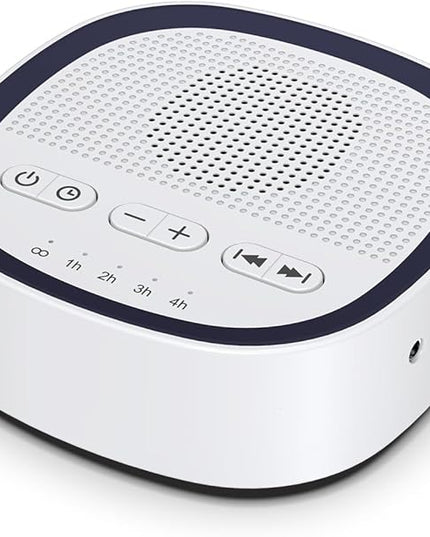 iEasy Sleep White Noise Sound Machines with 30 Soothing Sounds 3.5 mm Headphone Jack 5 Timer Settings 32 Precise Volume Memory Function Compact Design Ideal Gift
