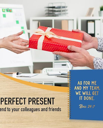 Msticey As For Me And My Team We Will Get It Done 160 Blank Pages Navy Blue Hardcover Spiral Notebook, Appreciation Gifts for Women Manager Supervisor Leader Coworker Colleague, Funny Boss Day Gifts