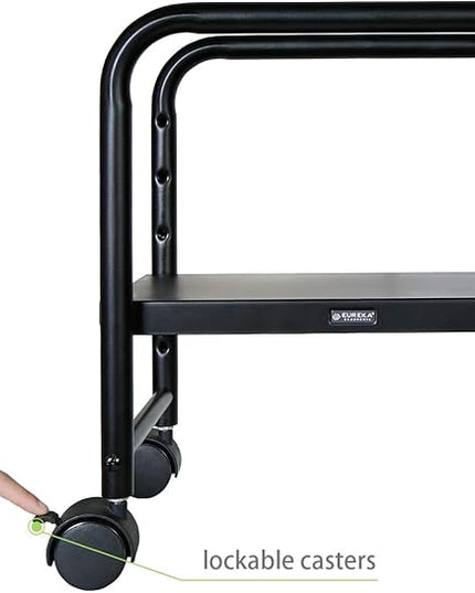 EUREKA ERGONOMIC Computer Tower Stand, Height Adjustable PC Stand for Under Desk, Mobile Rolling CPU Holer with 360° Locking Caster Wheels, Desktop Tower Cart on Floor, Desk Accessories, Steel, Black