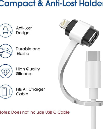 TechMatte Female USB C to Male Lightning Adapter 2 Pack 2.2A Charging Data Transfer, Compatible with iPhone 14, 13, 12, 11 Xs SE iPad iPod AirPods, Not for Audio Headphones/OTG Android Anti-Lost Black