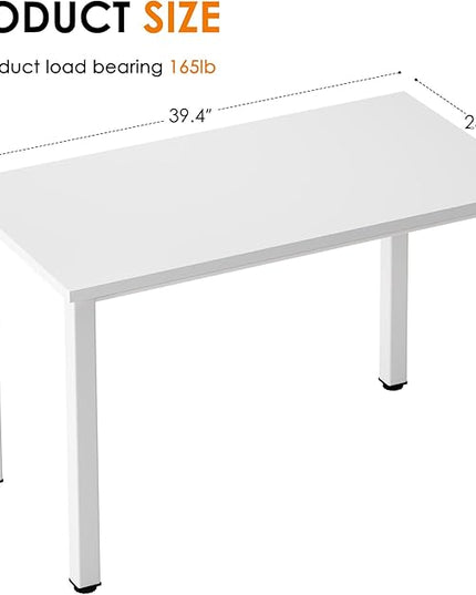 Need Small Desk, 39.4 inches Sturdy Writing Desk for Small Spaces, Small Computer Desk Teens Desk Study Table Laptop Desk Home Ofice Desk, White