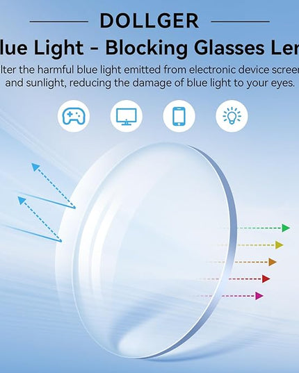Dollger Blue Light Blocking Glasses For Woman Men Thick-Framed Square Non-Prescription, For Computer,Gaming, Phone Use