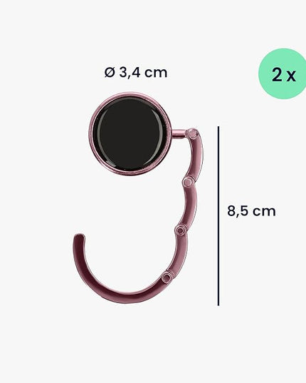 kwmobile Purse Hanger for Table (Set of 2) - Purse Hook for Table - Folding Handbag Hanger - Portable Bag Holder