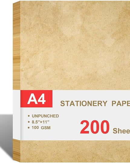 Cheericome Vintage Antique Letterhead Paper, 200 Sheets Double-Sided, 8.5" x 11", Victorian Style, Vintage Color
