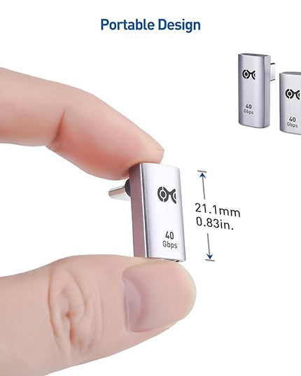 Cable Matters Combo-Pack 40Gbps Vertical Right Angle USB-C Adapter Kit, Up to [4K@240Hz Video, 240W Charging, 40Gbps] 90 Degree USB C Adapter, Compatible with Thunderbolt 4, iPhone 16, Steam Deck