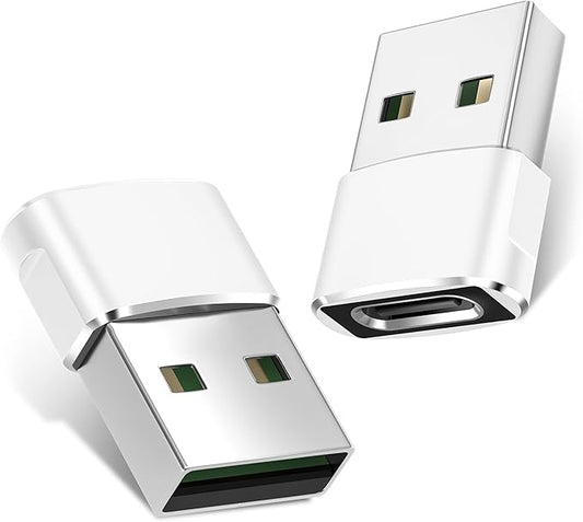 Basesailor USB to USB C Adapter 2 Pack,Type C Female to A Male Cable Converter for Apple Watch Ultra iWatch Series 7 8,iPhone 15 14 13 12 Pro Max Mini,AirPods,iPad 9 Air 4 5,Samsung Galaxy S23 S21 S22
