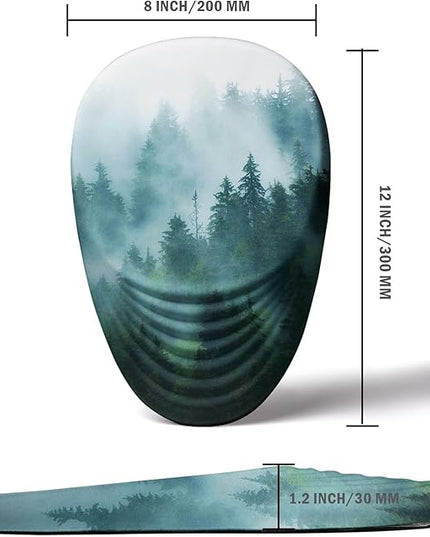 Ergonomic Mouse Pad with Wrist Support, Desktop Mouse Pad Wrist Rest Design and Non-Slip PU Base, Computer Mousepads for Pain Relief, Office & Home, Fog Forest