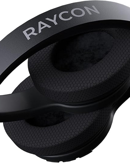 Raycon Fitness Headphones - Wireless Over-Ear-Headphones with 45 Hours of Battery, Active Noise Cancellation, Awareness Mode, 3 Quick Swap Ear Cushions, IPX4 Water Resistance (Black)