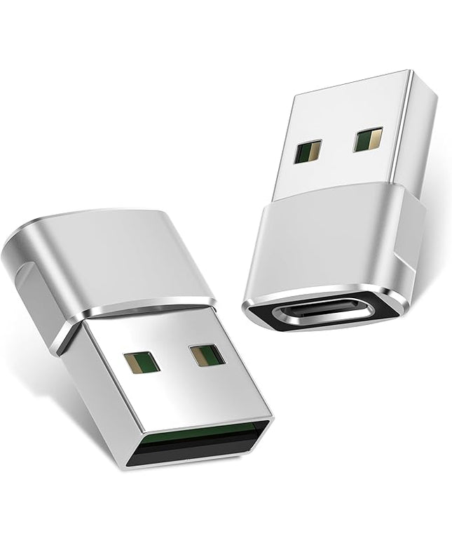 Basesailor USB to USB C Adapter 2 Pack,Type C Female A Male Charger Converter for Apple Watch Ultra iWatch 8 7 SE,iPhone 15 14 13 12 Pro,Airpods 2,iPad 8th 9th 10th Air 4th 5th Mini 6th Generation,OTG