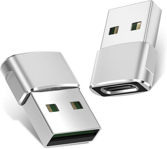 Basesailor USB to USB C Adapter 2 Pack,Type C Female A Male Charger Converter for Apple Watch Ultra iWatch 8 7 SE,iPhone 15 14 13 12 Pro,Airpods 2,iPad 8th 9th 10th Air 4th 5th Mini 6th Generation,OTG