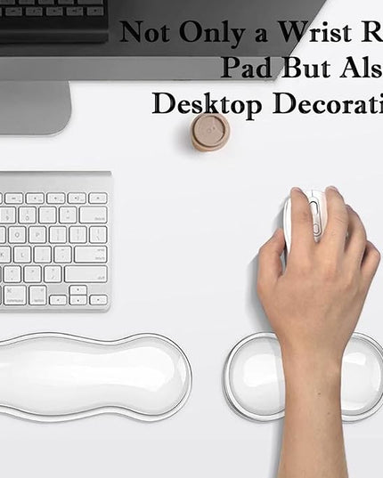 Wrist Rest for Keyboard and Mouse, Ergonomic Gel Keyboard Wrist Rest for Effortless Typing & Pain Relief, Cool Silicone Gel Wrist Support Pad for Gaming, Computers, Laptops, Office