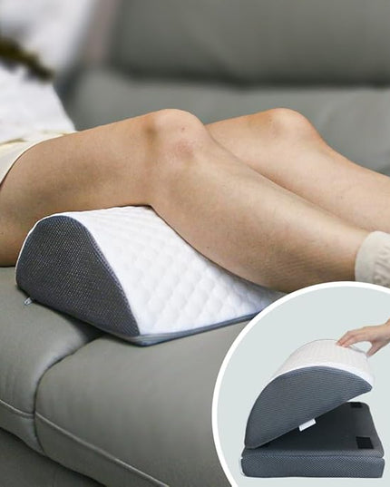 Foot Rest Pillow for Under Desk at Work Office Footrest High Density Memory Foam Cooling Fabric Height Adjustable Foot Elevation Firm Feet Rest