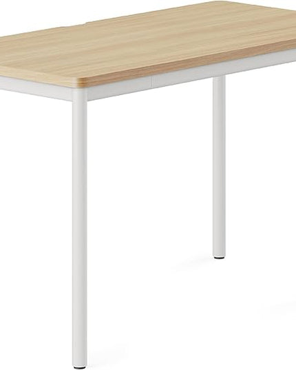 Branch Daily Desk - Functional at Home Office Desk with Effortless Assembly, Timeless Design, Rounded Corners, and Built-in Cable Notch - 36” W x 28.5” H x 24” D - Woodgrain Work Table
