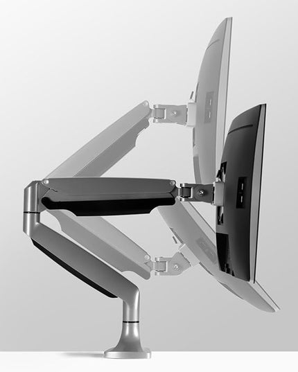 Mount-It! Single Monitor Arm Desk Mount | Gas Spring Monitor Arm | Full Motion Articulating Height Adjustable | Fits 21 22 23 24 27 30 32 Inch VESA Compatible Computer Screen | Clamp and Grommet Base