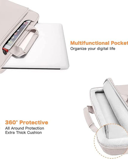 MOSISO 360 Protective Laptop Shoulder Bag Compatible with MacBook Air/Pro, 13-13.3 inch Notebook, Compatible with MacBook Pro 14 inch M5 M4 M3 M2 M1,Matching Color Sleeve with Belt, Stone Gray