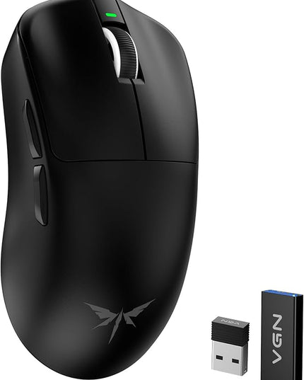 VGN F1 MOBA Wireless Gaming Mouse with Max 26,000 DPI, High Precision, Lightweight 55g, 4K Polling, 200Hr Battery Life, 6 Programmable Buttons, USB-C Charging, for PC/Mac/Laptop Classic Black