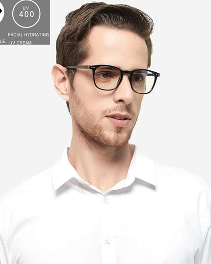Henotin 3 Pack Blue Light Blocking Reading Glasses,Spring Hinge Computer Readers for Men Women,Anti UV Ray Filter Eyeglasses (3 Pairs Black, 0.75)