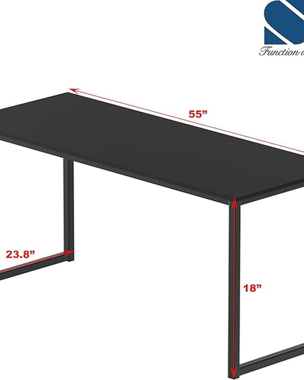 SHW Mission 55-Inch Home Office Computer Desk, Black